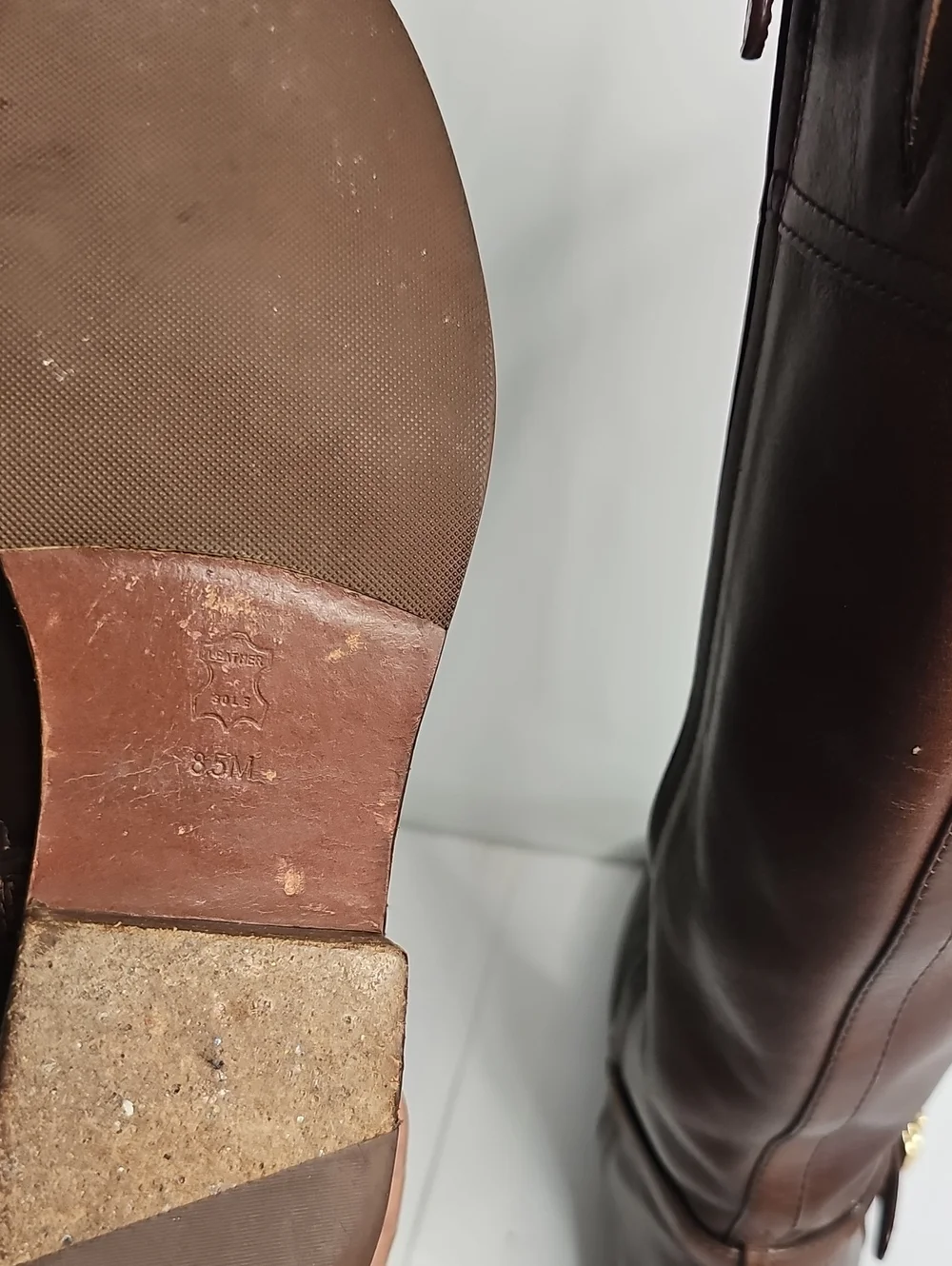 Tory Burch  Simone Dark Brown Leather Over-the-Knee Riding Boots.